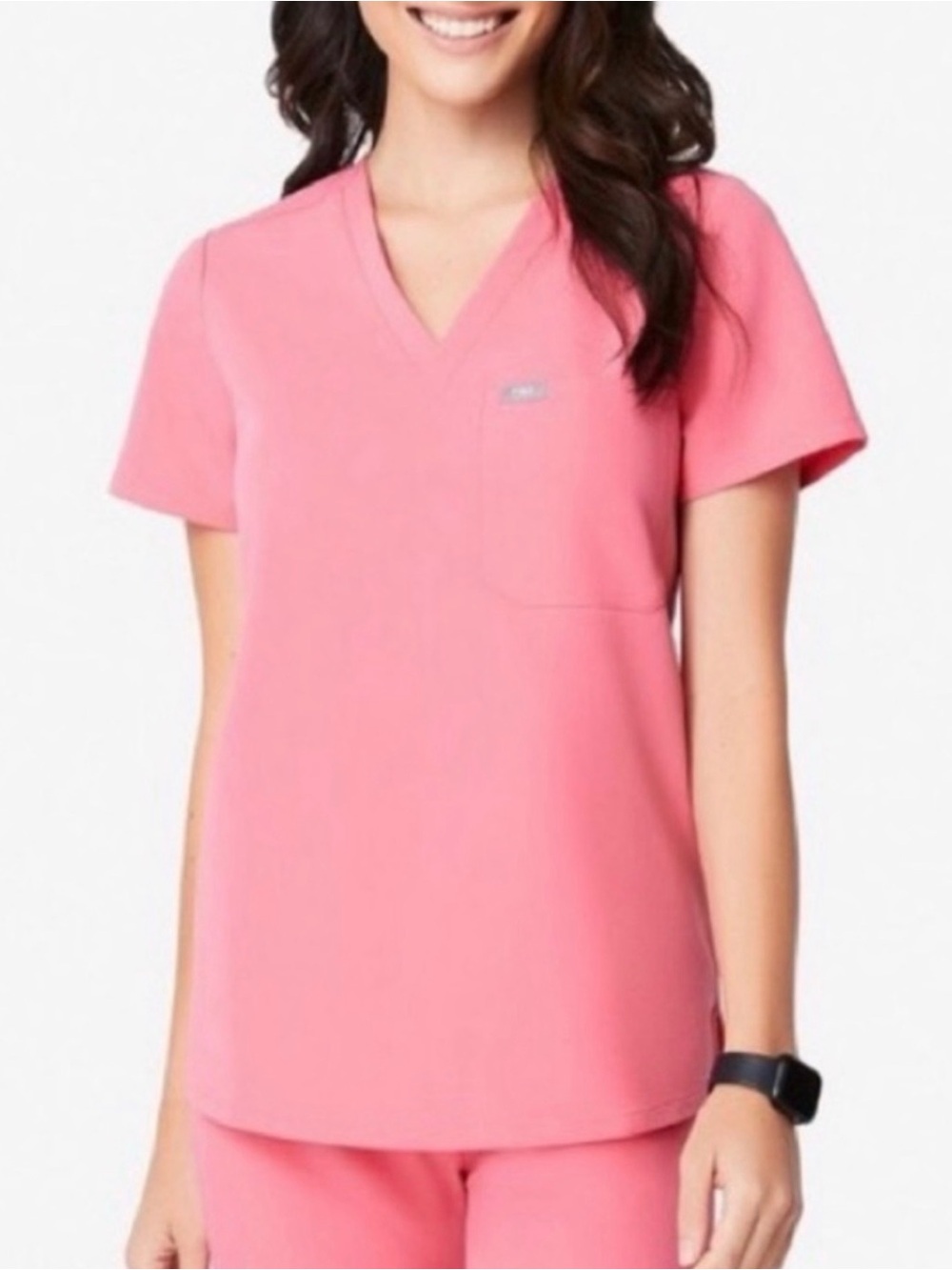 FIGS Neon Pink Catarina Scrub Top in Women’s Size Small Regular NWT